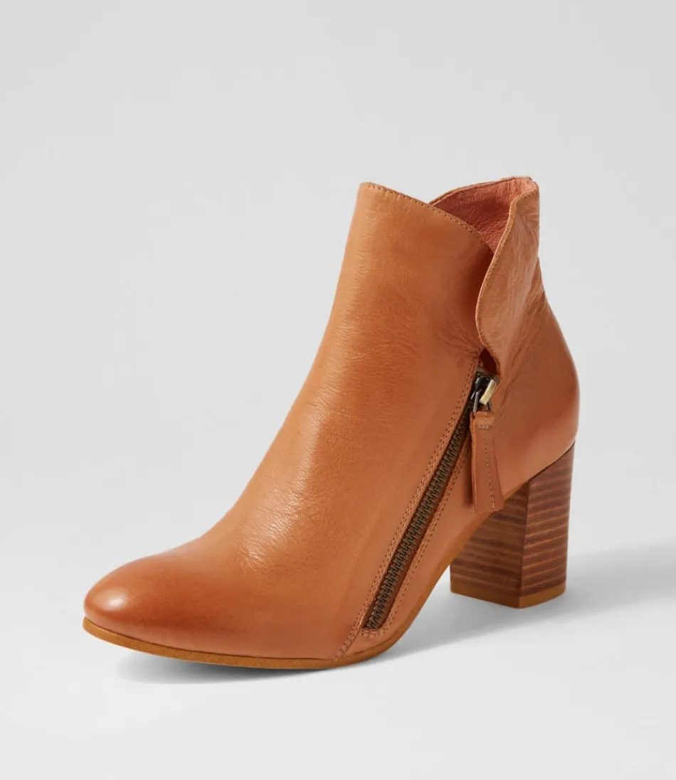 Women TOP END Boots<Uriah Dark Tan Leather Ankle Boots