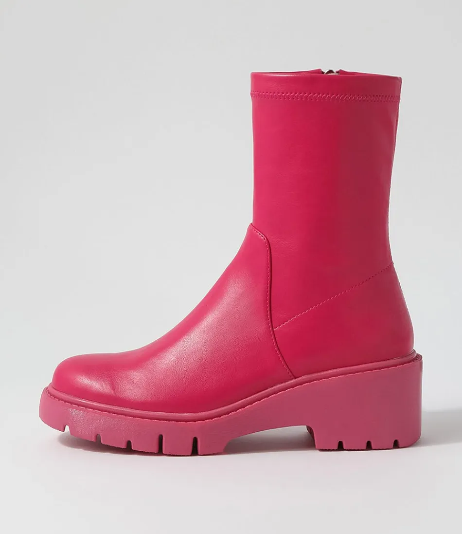 Women DJANGO & JULIETTE Boots<Urina Fuchsia Stretch Ankle Boots