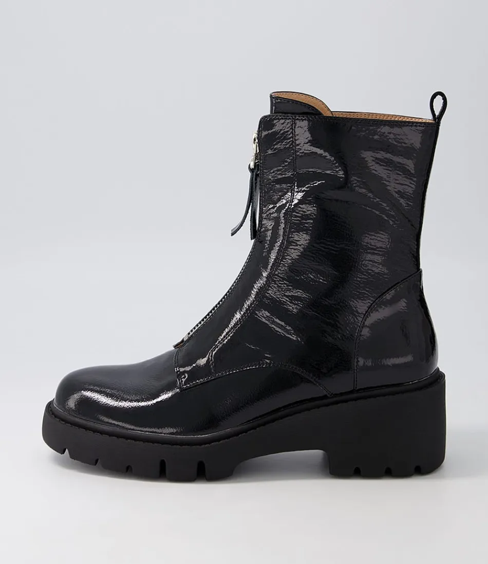 Women DJANGO & JULIETTE Boots<Uruba Black Patent Leather Ankle Boots