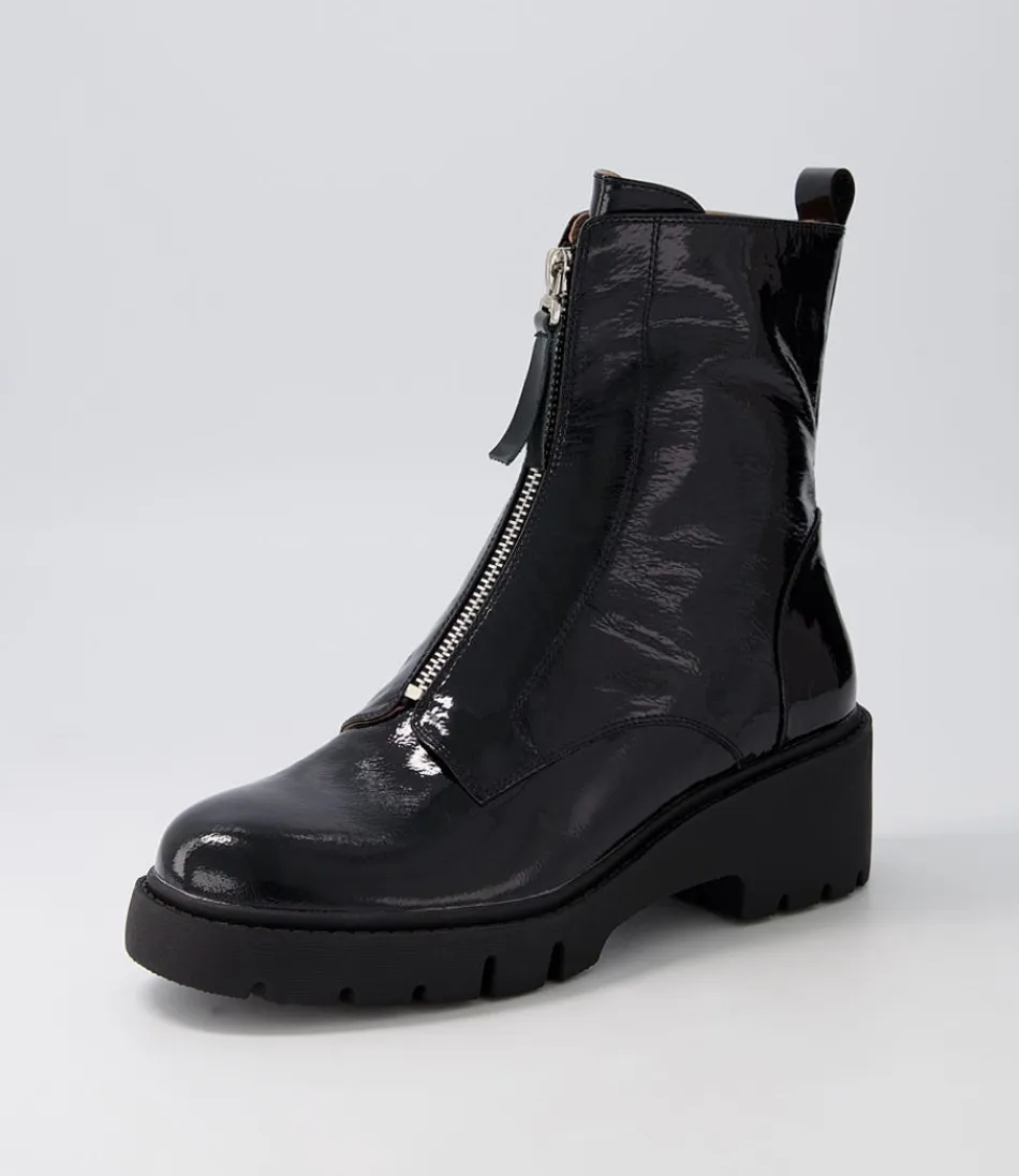 Women DJANGO & JULIETTE Boots<Uruba Black Patent Leather Ankle Boots