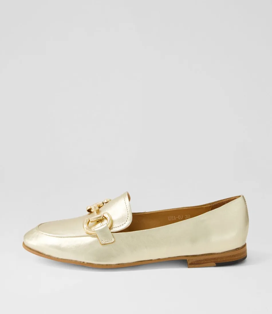 Women DJANGO & JULIETTE Loafers<Uta Pale Gold Leather Loafers