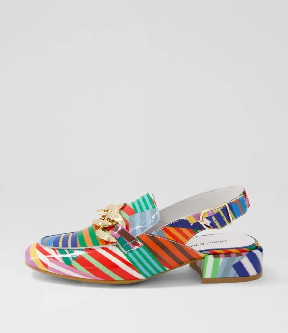 Women DJANGO & JULIETTE Loafers<Vabor Stripe Multi Patent Leather Heels