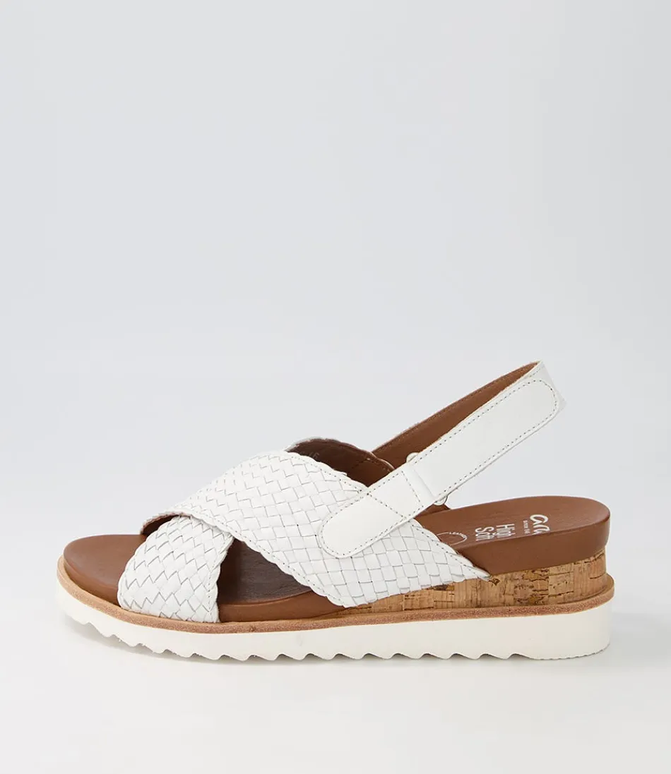 Women ARA Comfort<Valencia 06 White Leather Sandals