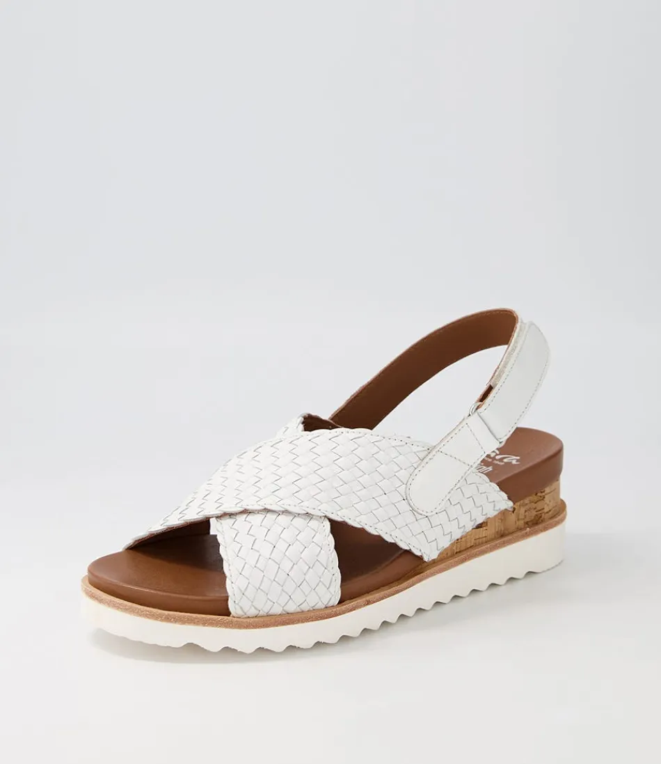 Women ARA Comfort<Valencia 06 White Leather Sandals