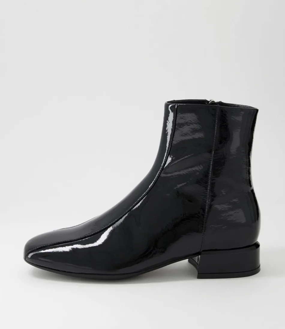 Women DJANGO & JULIETTE Boots<Vamee Black Patent Leather Ankle Boots