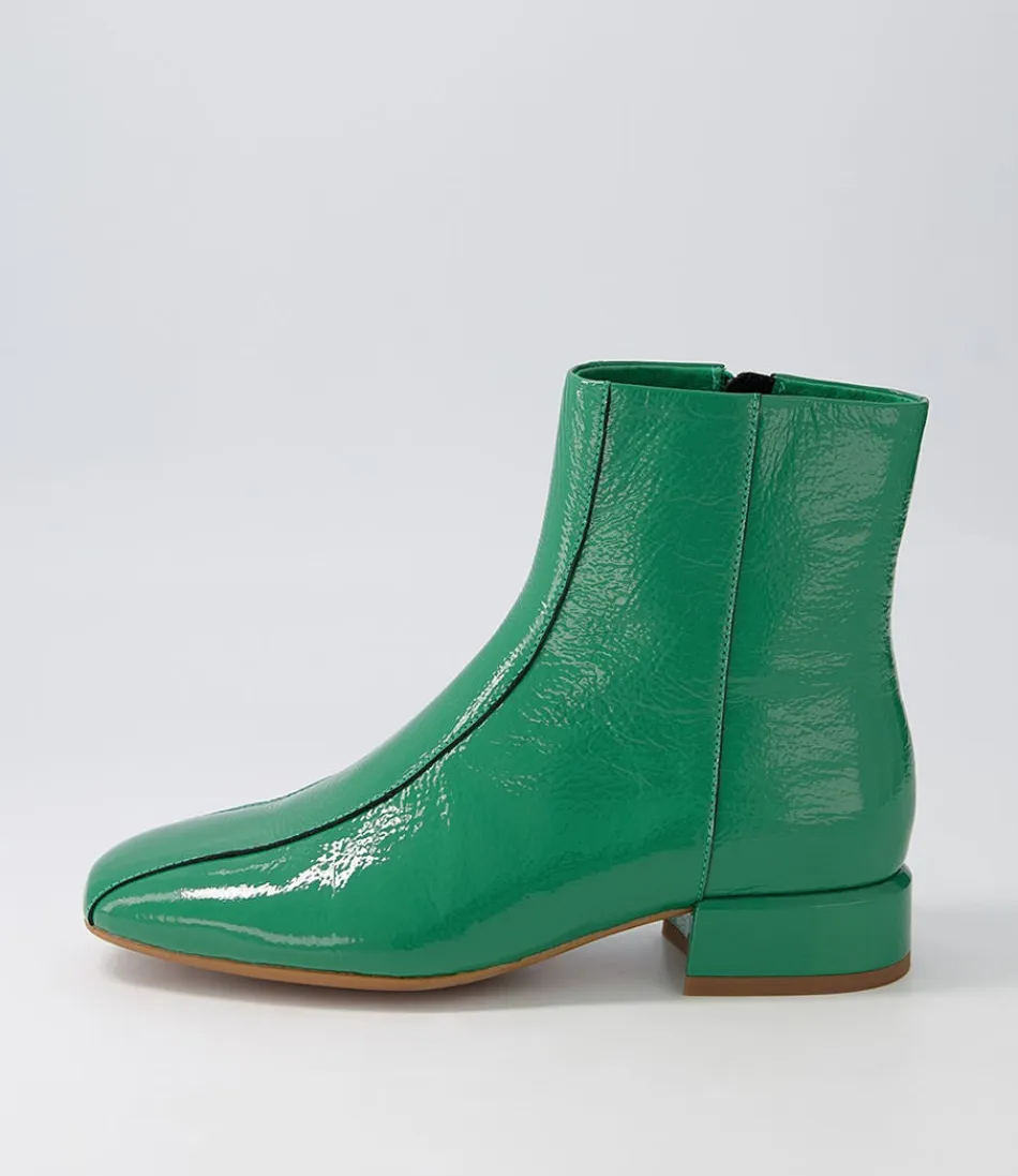 Women DJANGO & JULIETTE Boots<Vamee Dark Emerald Patent Leather Ankle Boots