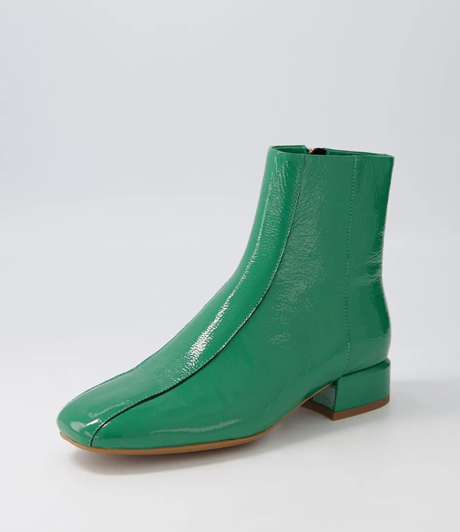 Women DJANGO & JULIETTE Boots<Vamee Dark Emerald Patent Leather Ankle Boots