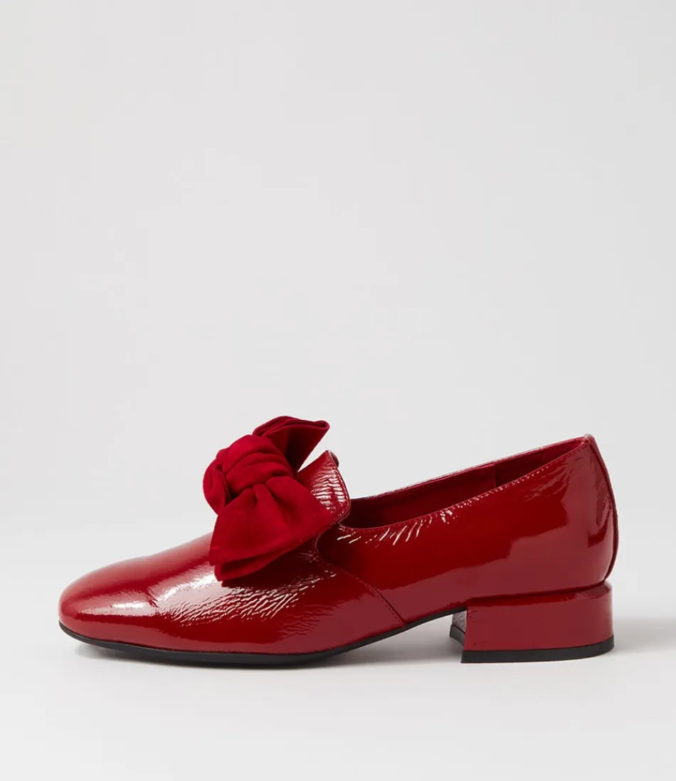 Women DJANGO & JULIETTE Loafers<Varva Dark Red Patent Suede Heels