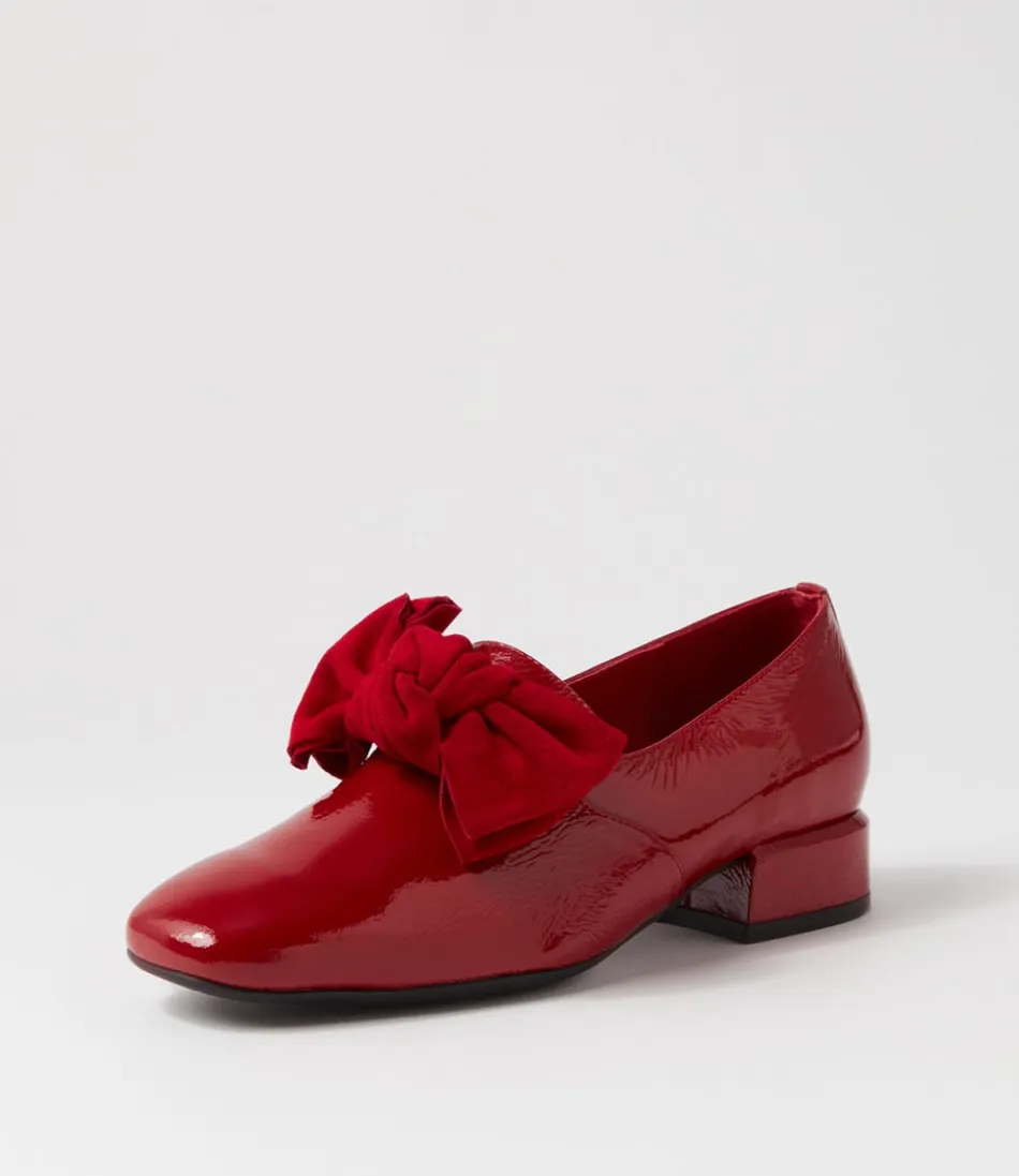 Women DJANGO & JULIETTE Loafers<Varva Dark Red Patent Suede Heels