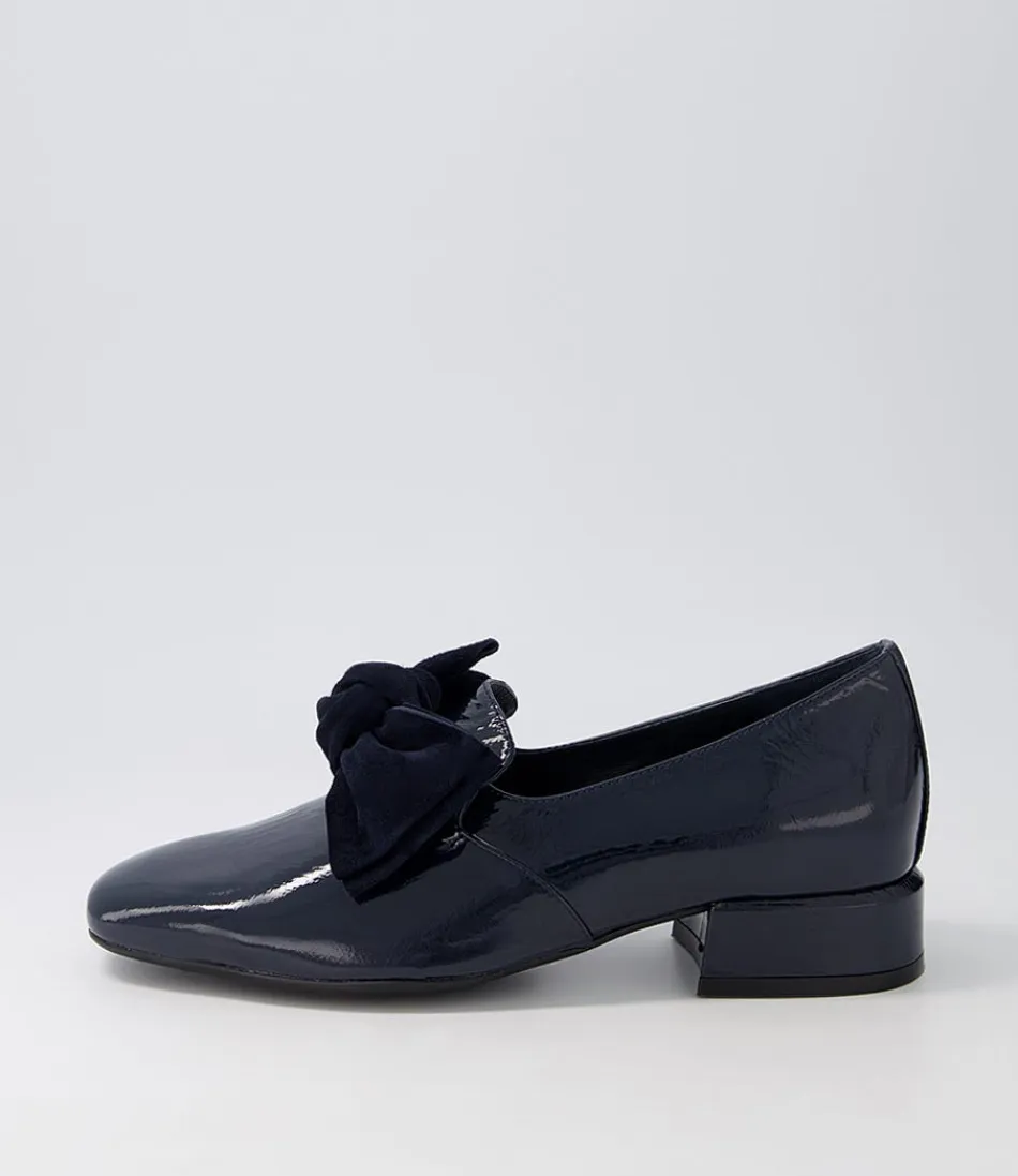 Women DJANGO & JULIETTE Loafers<Varva Navy Patent Suede Heels