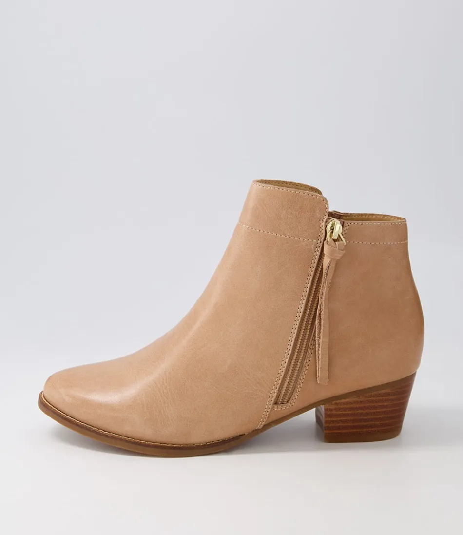 Women ZIERA Boots<Vendas Xf Cappuccino Leather Ankle Boots