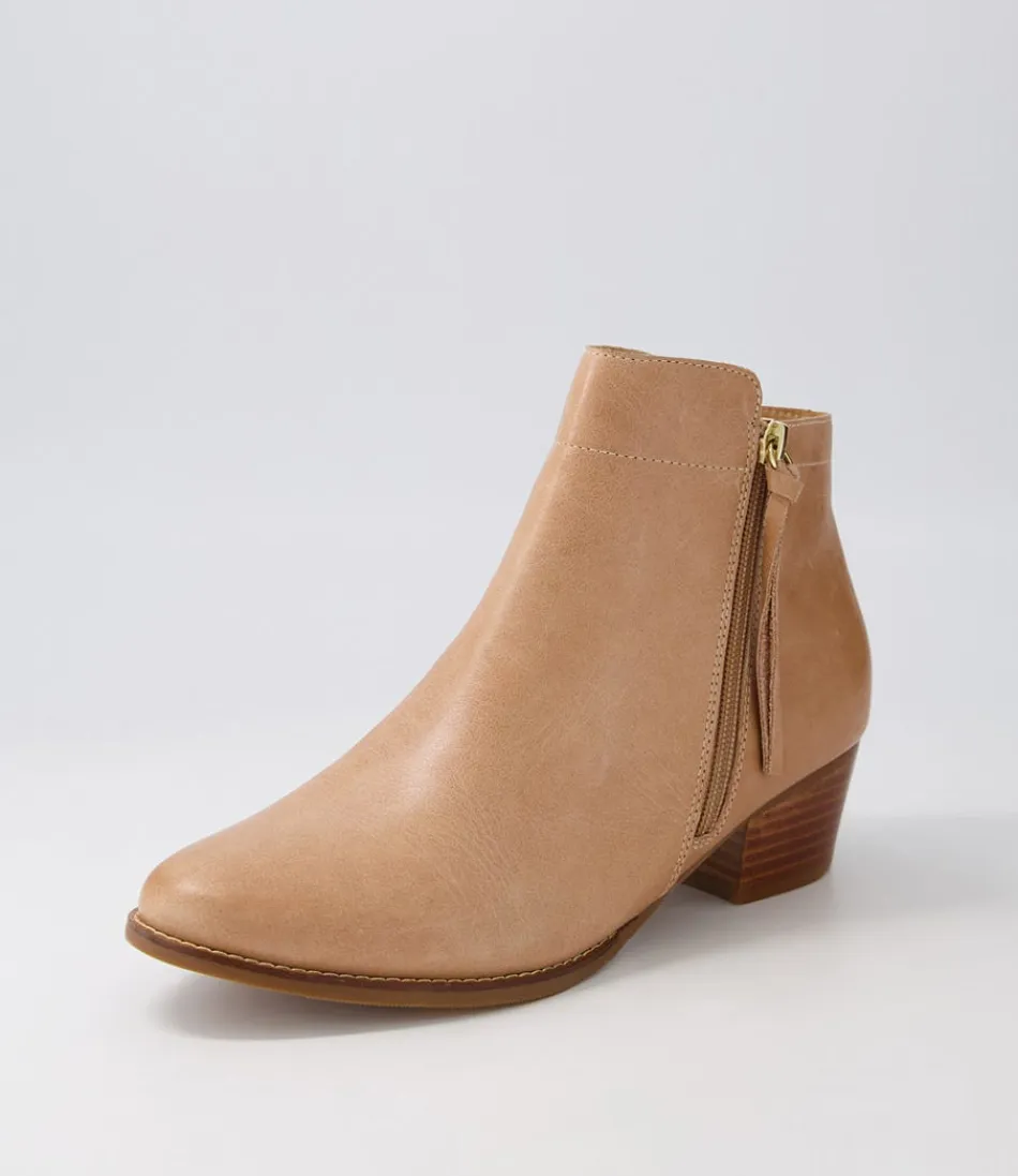 Women ZIERA Boots<Vendas Xf Cappuccino Leather Ankle Boots