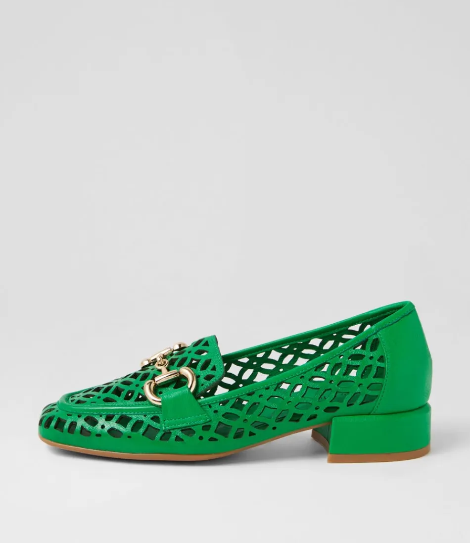 Women DJANGO & JULIETTE Loafers<Vilis Bright Emerald Leather Heels