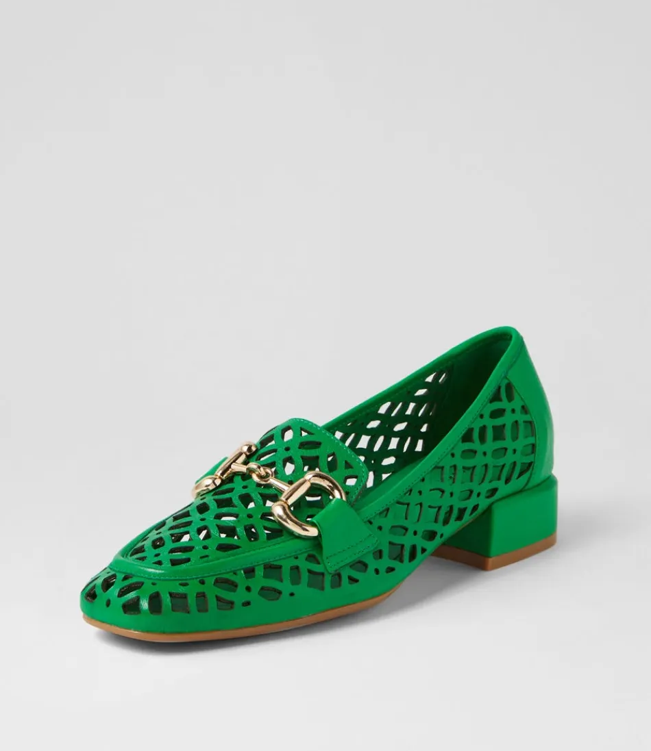 Women DJANGO & JULIETTE Loafers<Vilis Bright Emerald Leather Heels