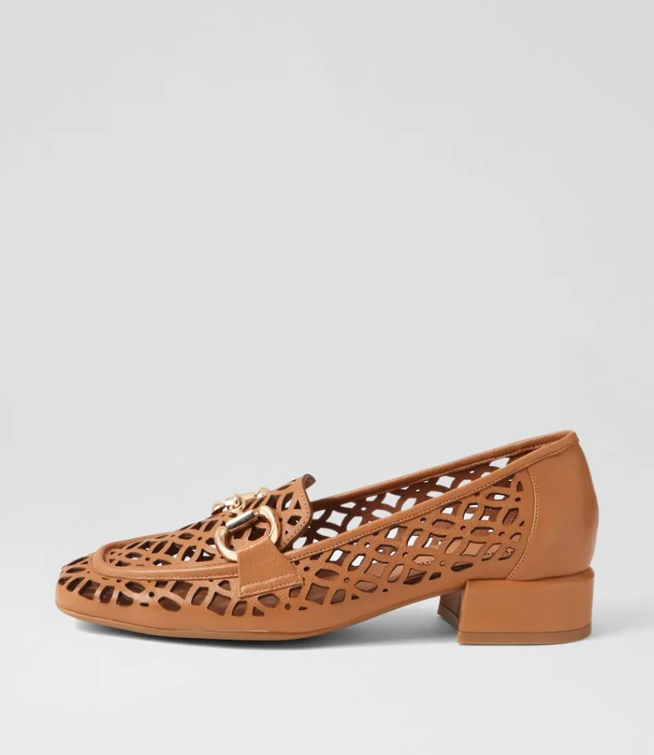 Women DJANGO & JULIETTE Loafers<Vilis Dark Tan Leather Heels