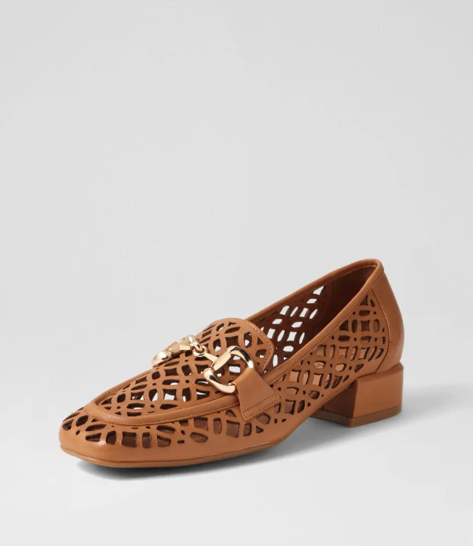 Women DJANGO & JULIETTE Loafers<Vilis Dark Tan Leather Heels