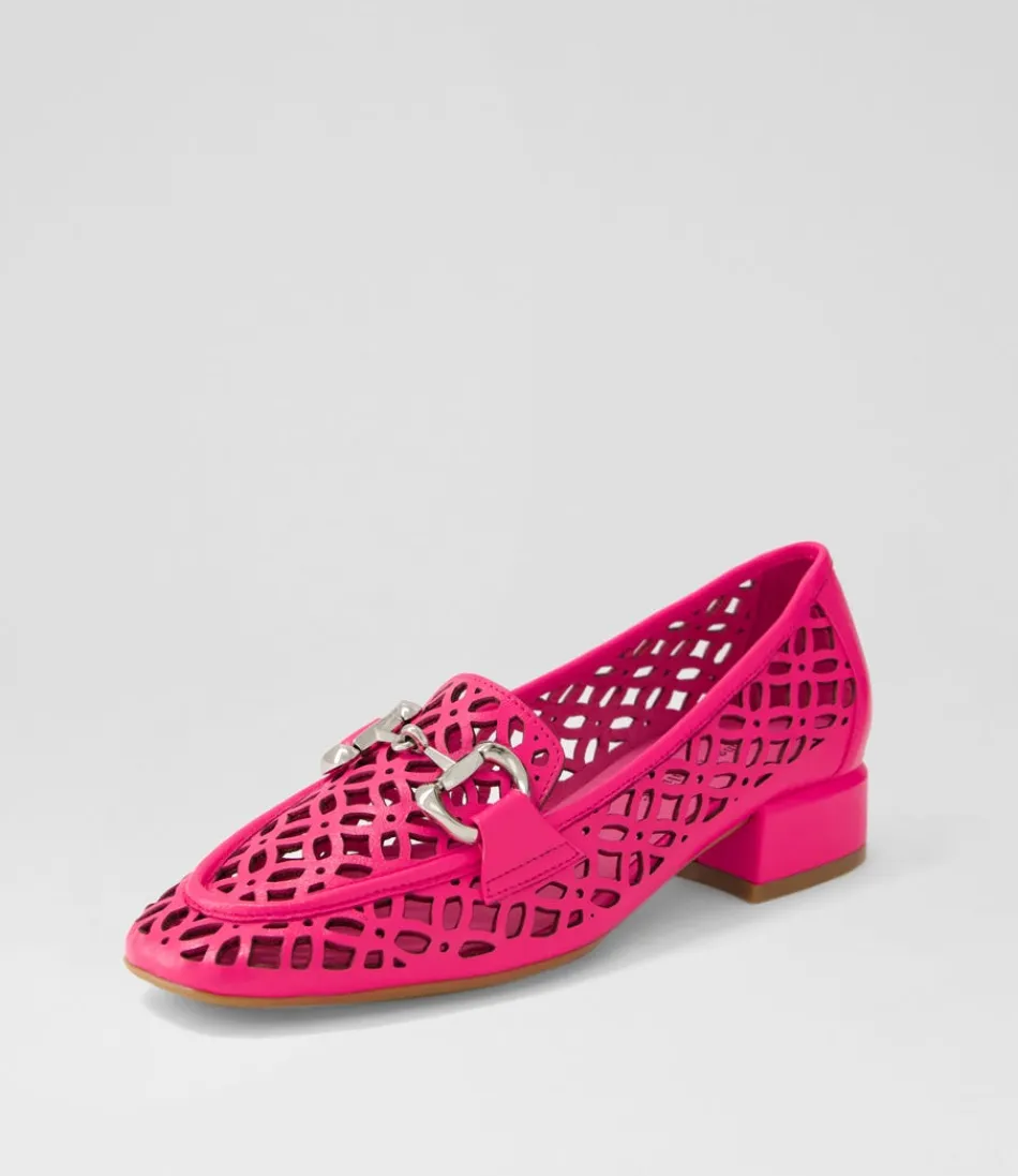 Women DJANGO & JULIETTE Loafers<Vilis Hot Pink Leather Heels