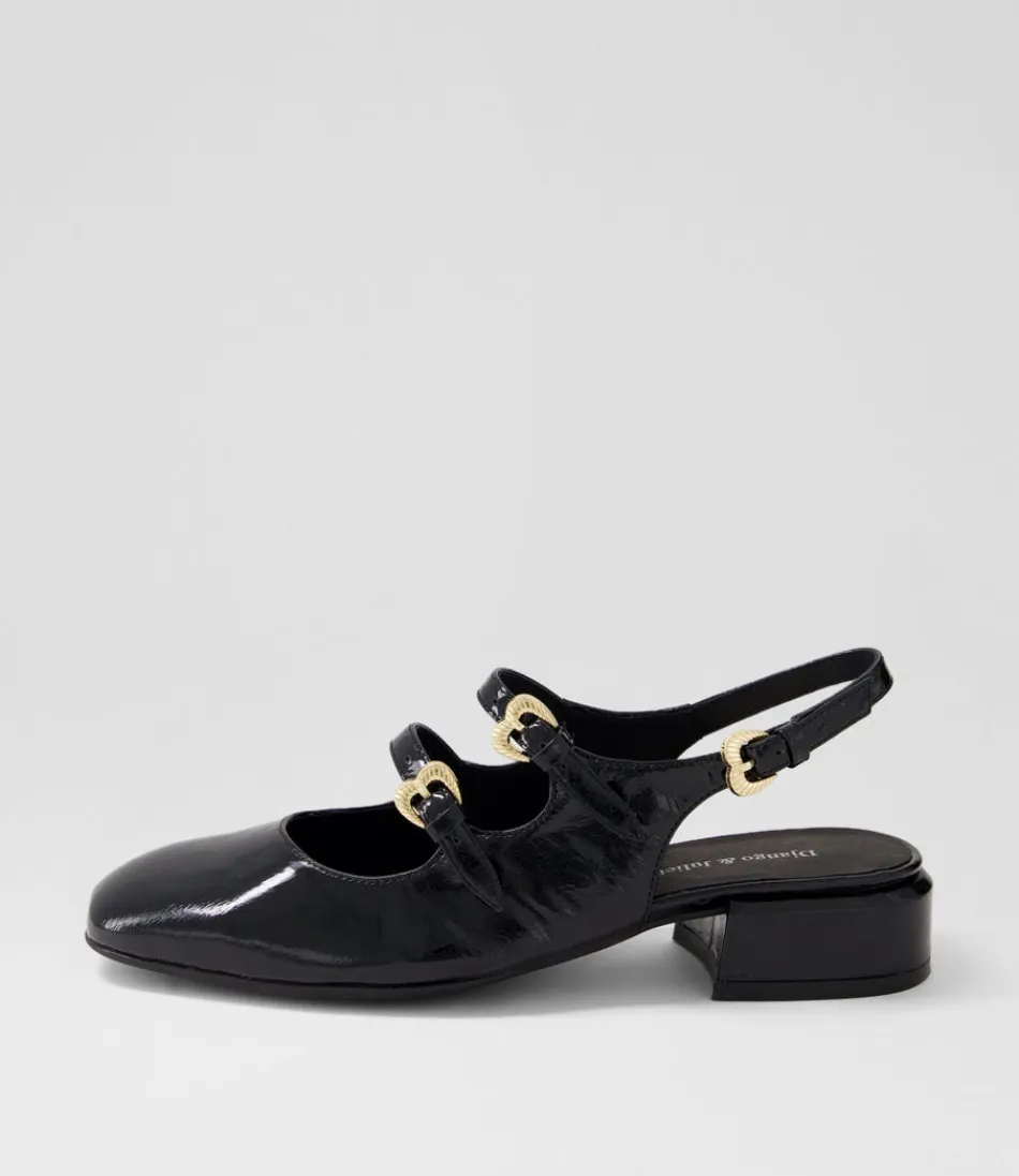 Women DJANGO & JULIETTE Flats<Viraz Black Patent Leather Heels