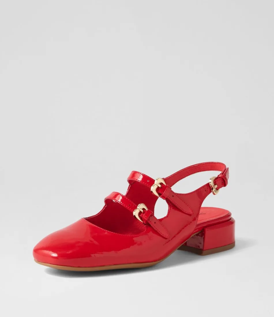 Women DJANGO & JULIETTE Flats<Viraz Red Patent Leather Heels