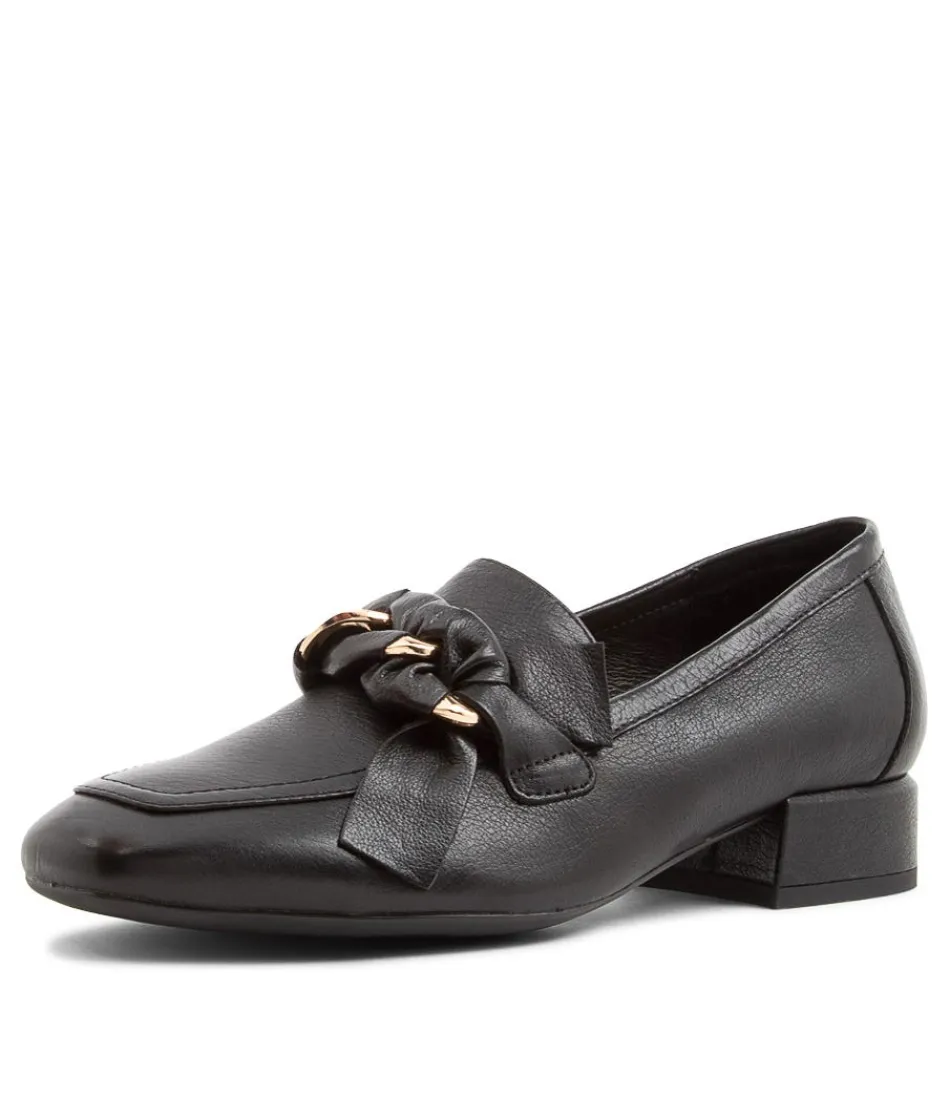 Women DJANGO & JULIETTE Loafers<Viserys Black Leather Heels