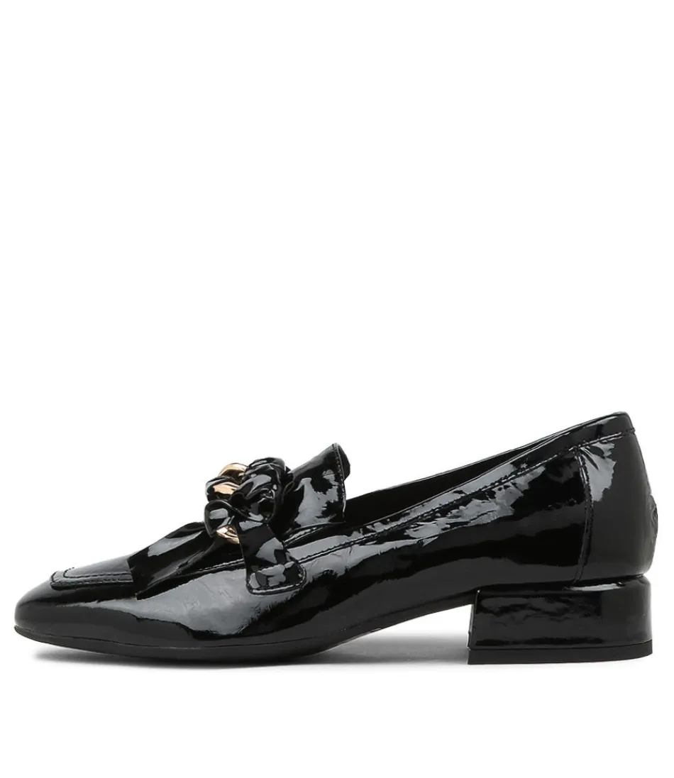 Women DJANGO & JULIETTE Loafers<Viserys Black Shrunken Patent Heels