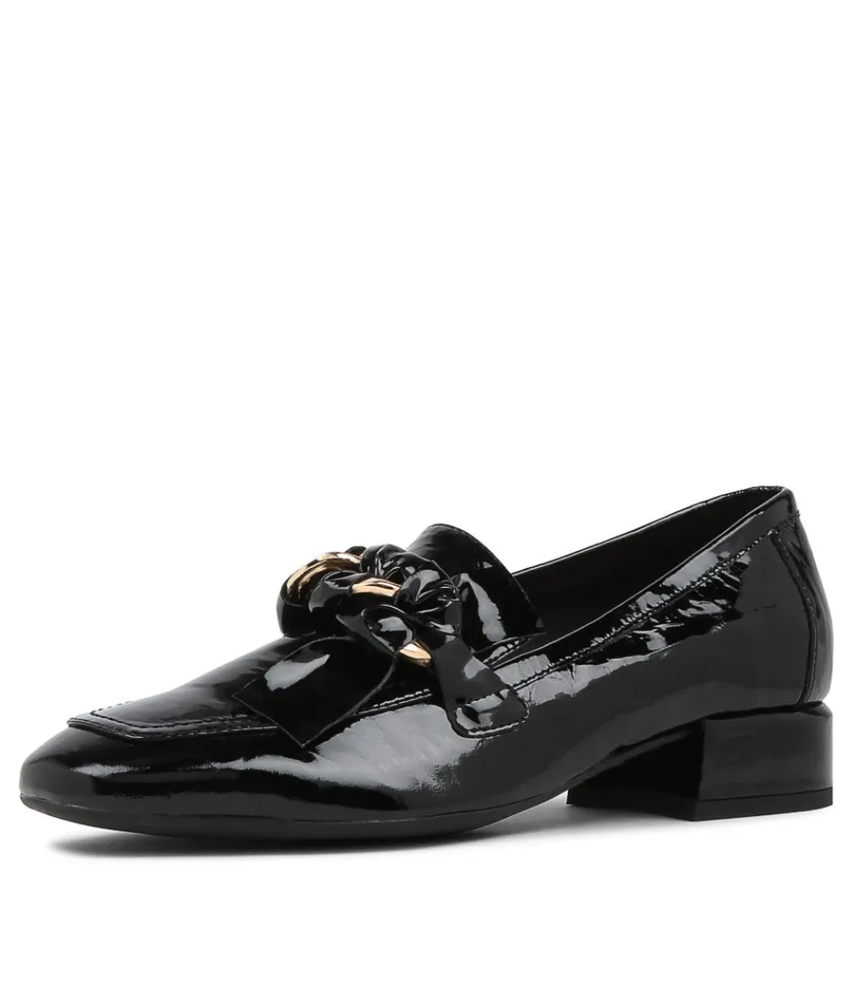 Women DJANGO & JULIETTE Loafers<Viserys Black Shrunken Patent Heels