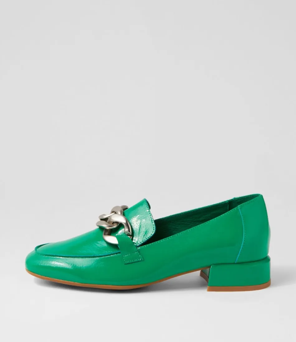 Women DJANGO & JULIETTE Loafers<Vivandy Bright Emerald Patent Leather Heels