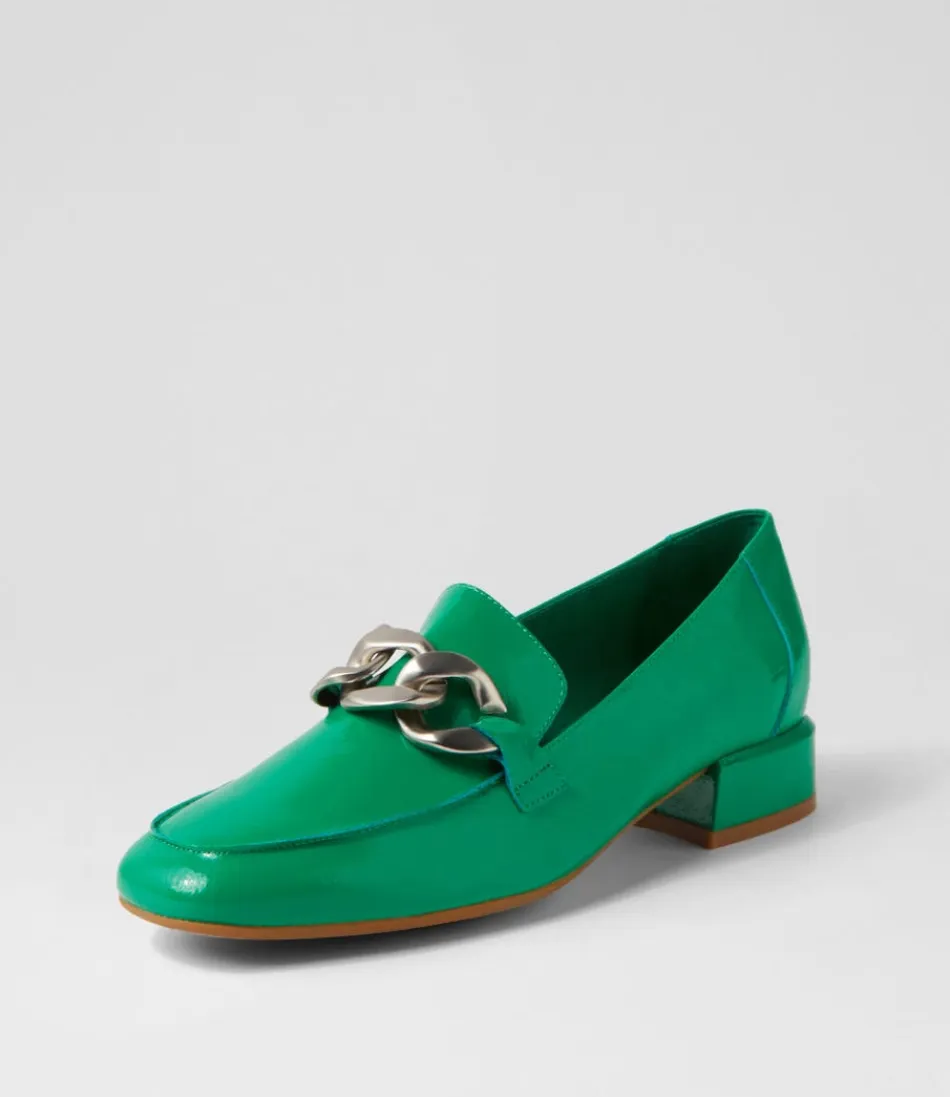 Women DJANGO & JULIETTE Loafers<Vivandy Bright Emerald Patent Leather Heels