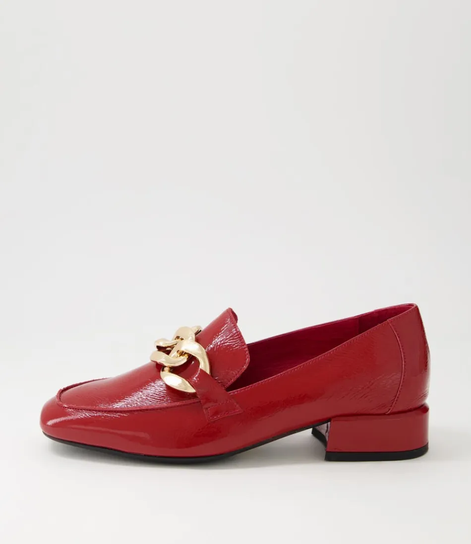 Women DJANGO & JULIETTE Loafers<Vivandy Dark Red Patent Leather Heels