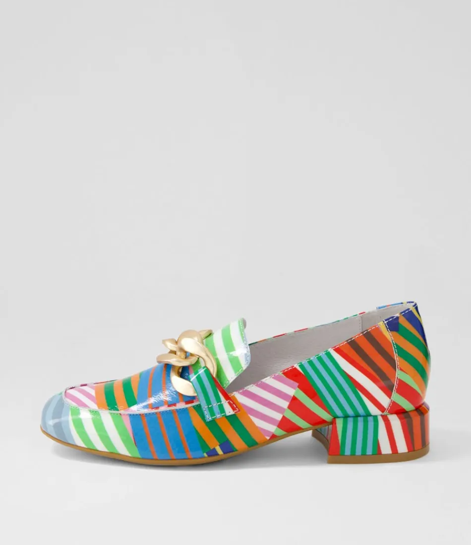 Women DJANGO & JULIETTE Loafers<Vivandy Stripe Multi Patent Leather Heels