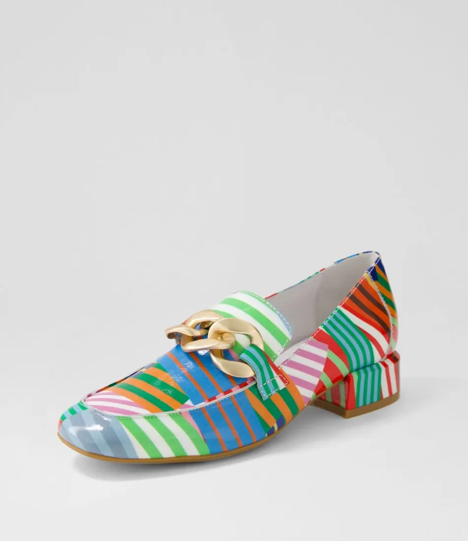 Women DJANGO & JULIETTE Loafers<Vivandy Stripe Multi Patent Leather Heels