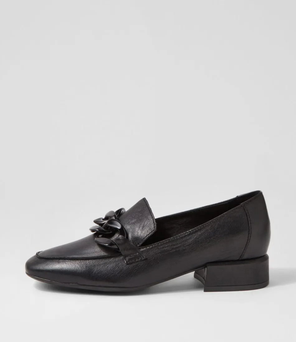 Women DJANGO & JULIETTE Loafers<Vivek Black Leather Heels