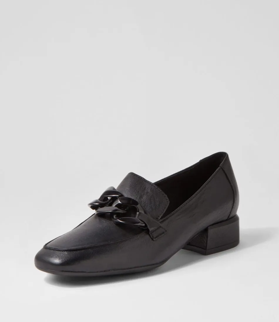 Women DJANGO & JULIETTE Loafers<Vivek Black Leather Heels