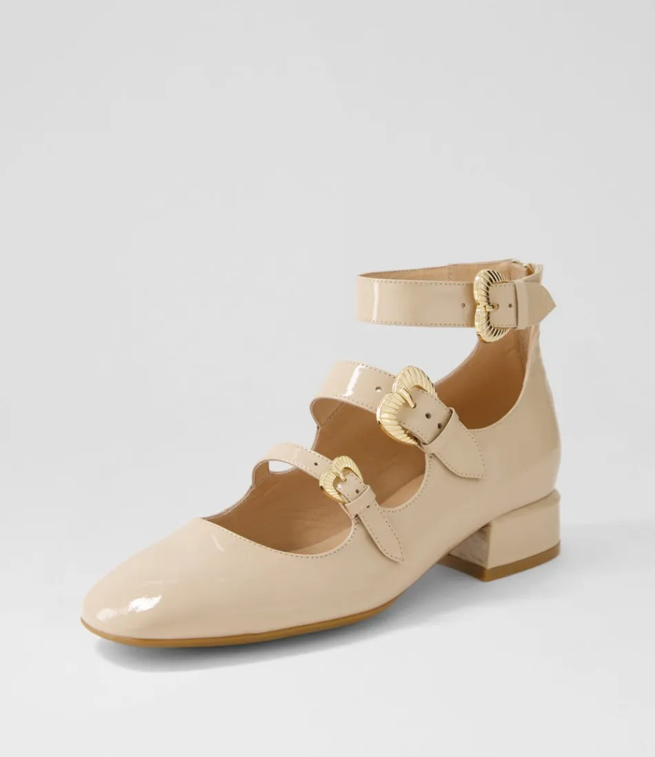 Women DJANGO & JULIETTE Flats<Voslo Latte Patent Leather Heels