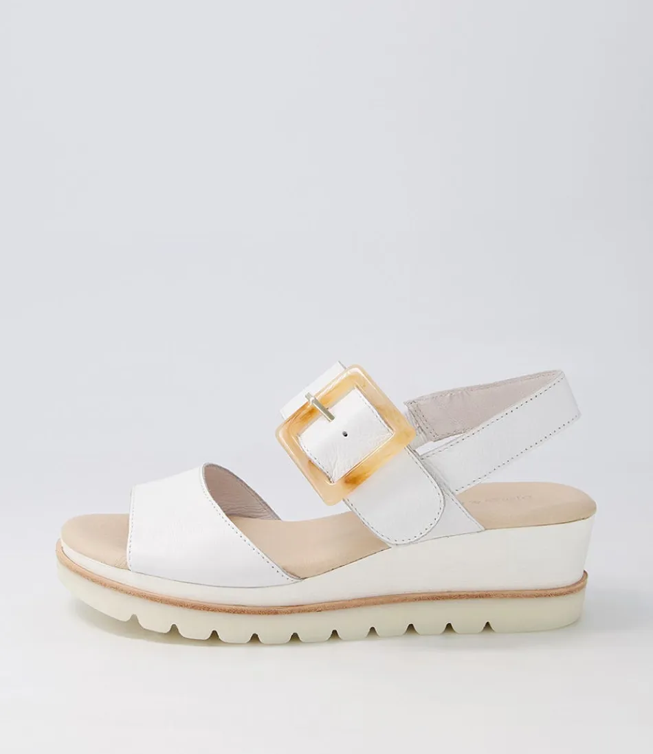 Women DJANGO & JULIETTE Wedges<Wacie White Leather Sandals