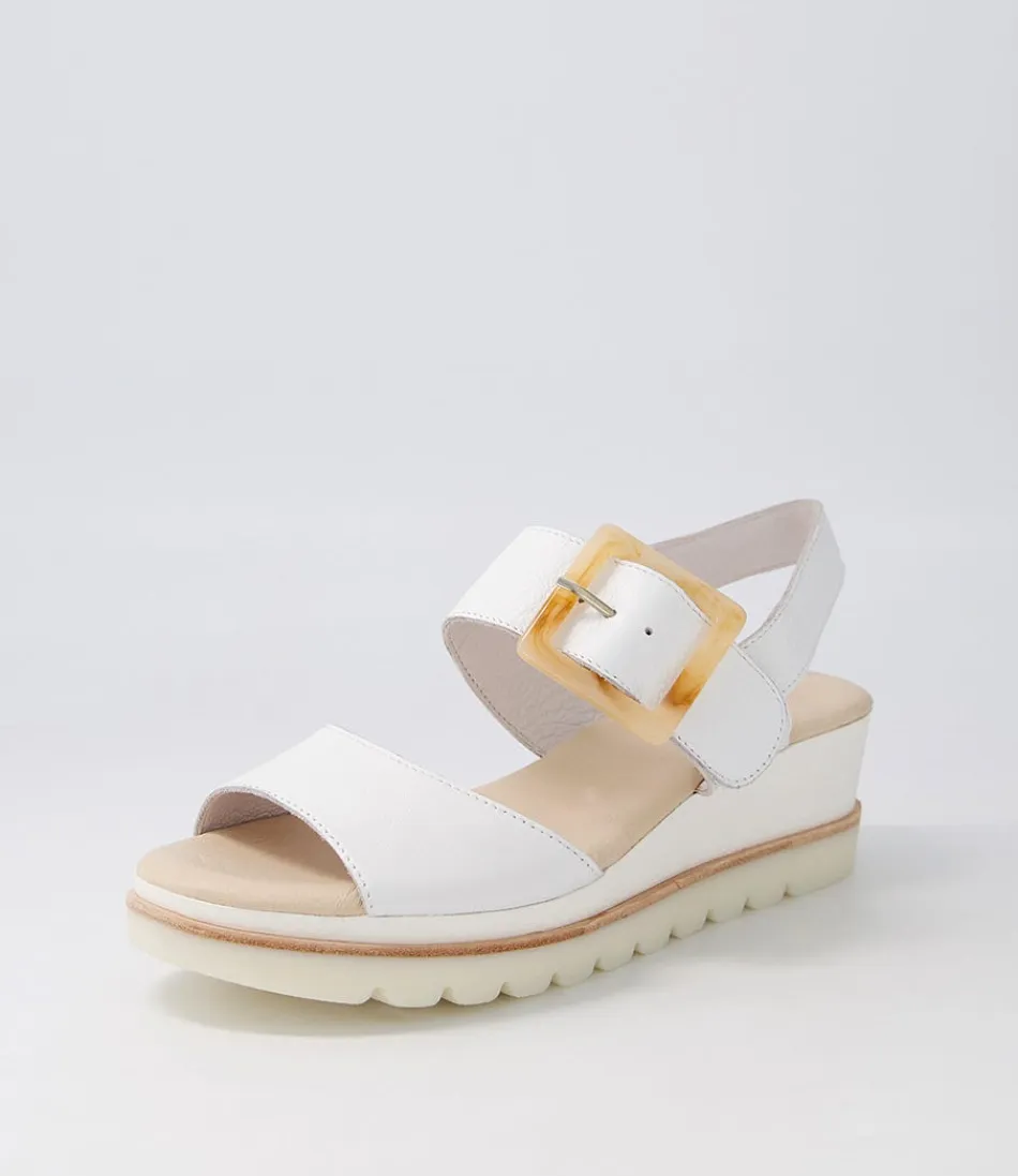 Women DJANGO & JULIETTE Wedges<Wacie White Leather Sandals