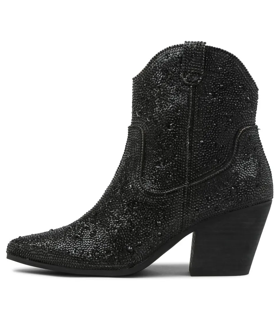 Women DJANGO & JULIETTE Boots<Wagon Black Jewel Fabric Ankle Boots Bh