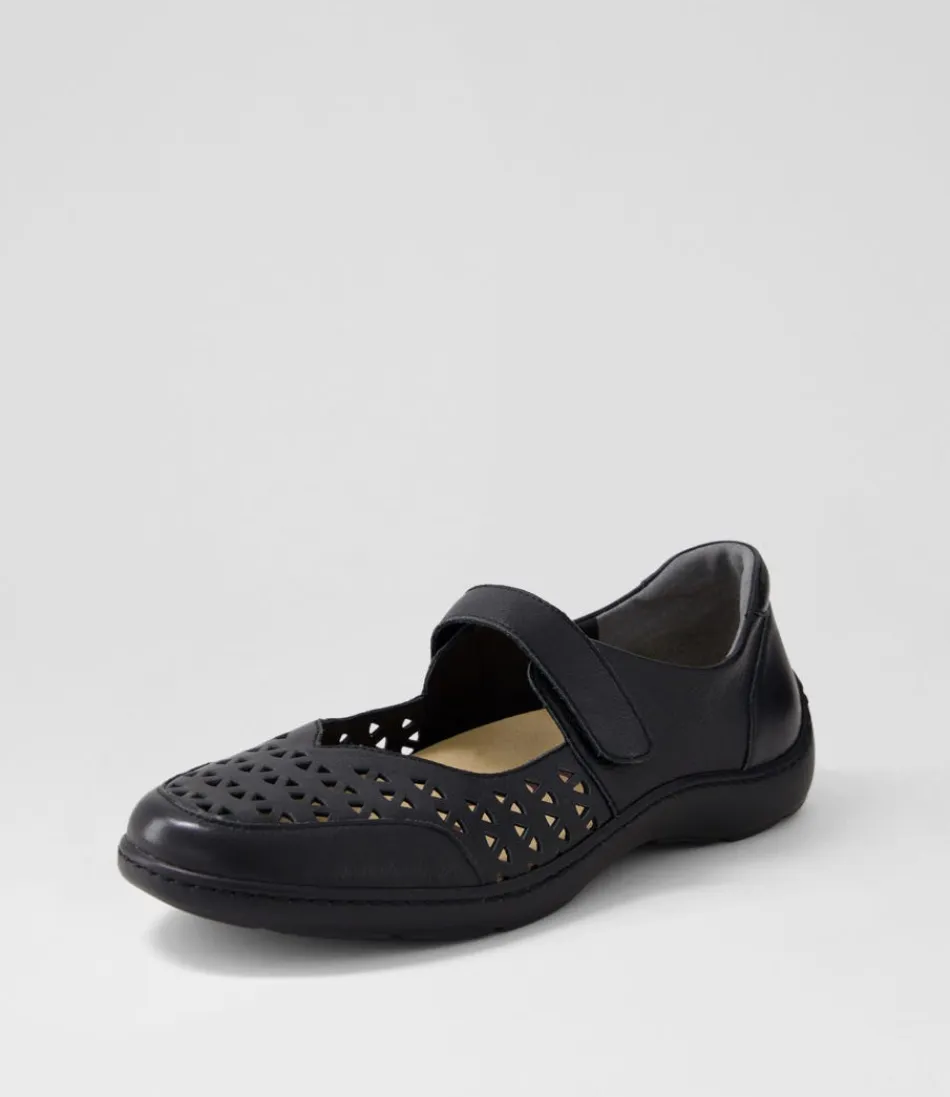 Women ZIERA Flats<Wardela Xf Black Leather Flat Shoes