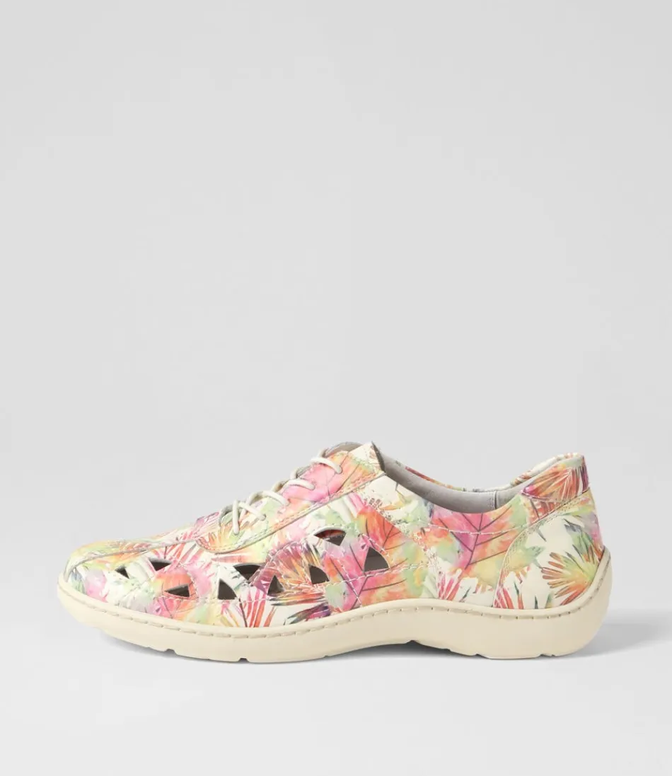 Women ZIERA Sneakers<Watkin Xf Multi Palms Beige Leather Sneakers