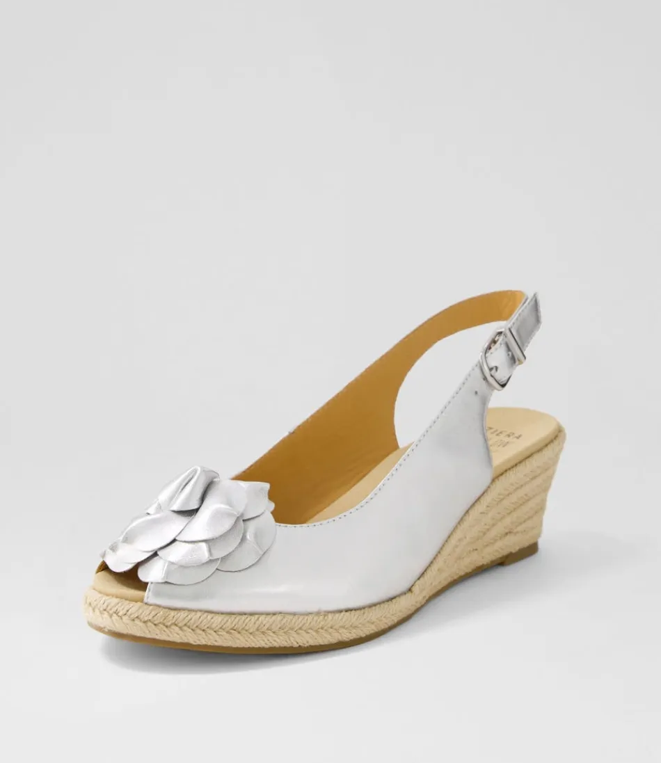 Women ZIERA Wedges<Wawer W Silver Leather Sandals