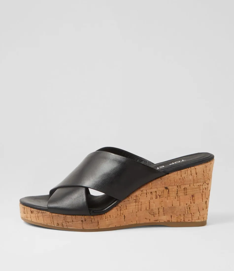 Women TOP END Wedges<Wevie Black Leather Sandals