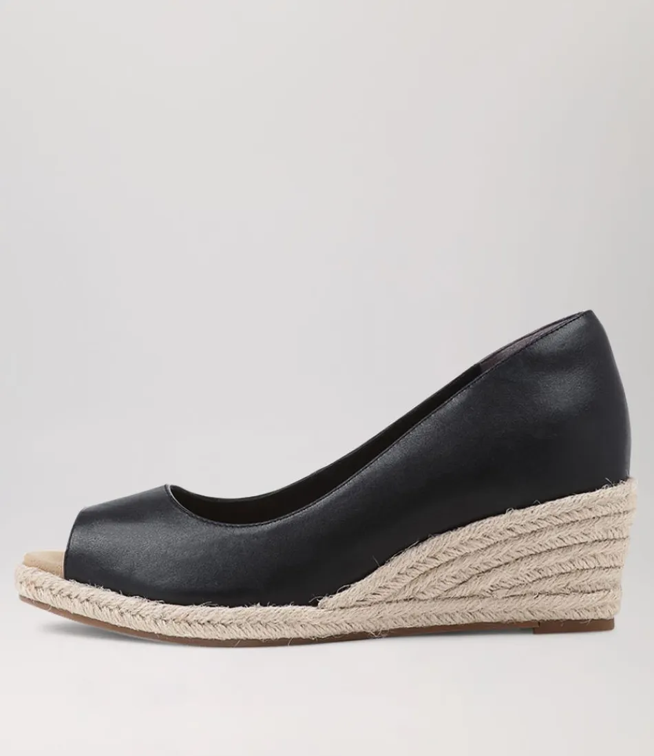 Women ZIERA Espadrilles<Whispa W Black Leather Espadrilles