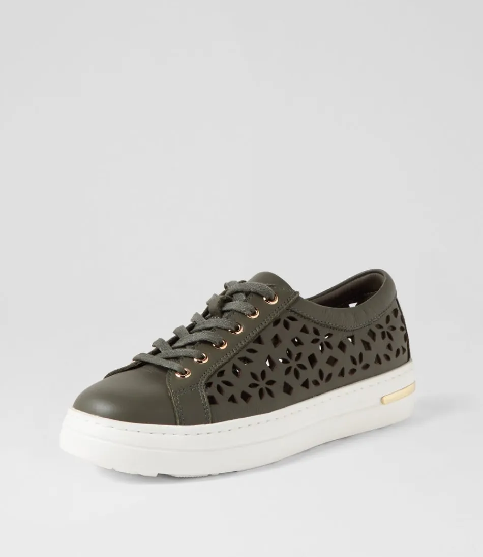 Women DJANGO & JULIETTE Sneakers<Wim Olive White Leather Sneakers