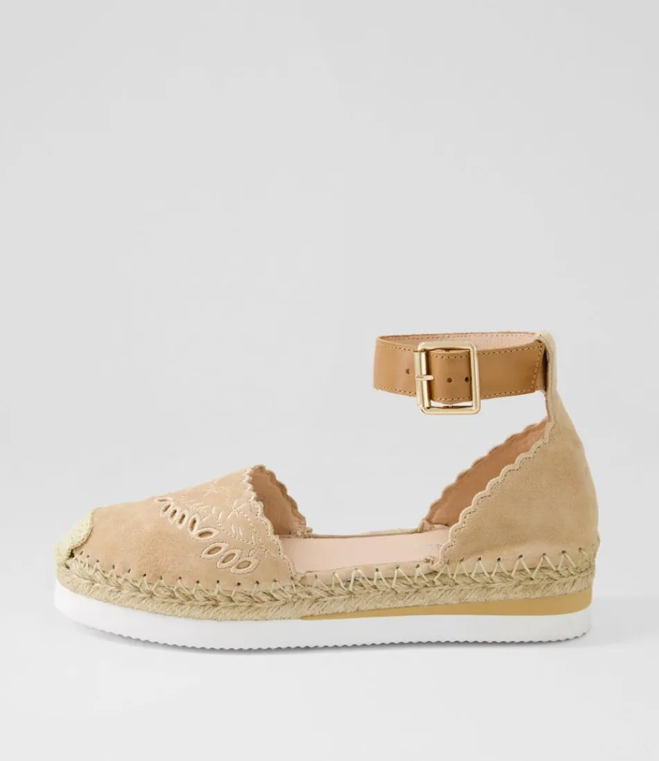 Women TOP END Espadrilles<Witteny Latte Tan Suede Leather Espadrilles