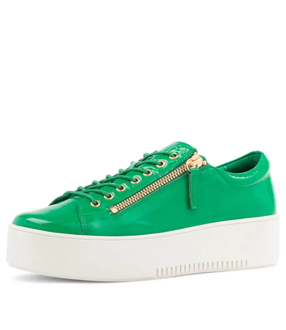 Women DJANGO & JULIETTE Wedges<Wolfie Emerald Patent Leather Sneakers