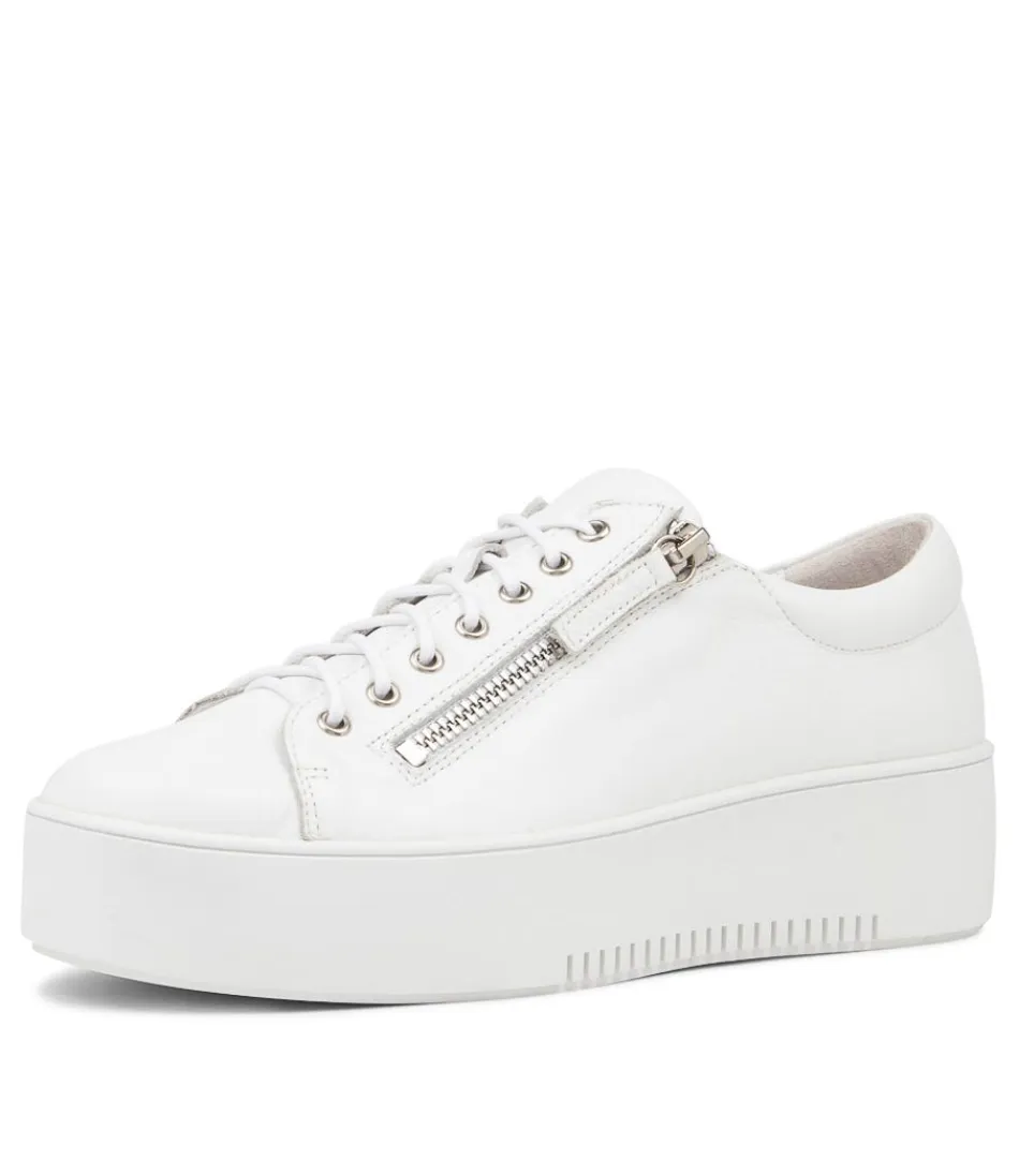 Women DJANGO & JULIETTE Wedges<Wolfie White Leather Sneakers Ws