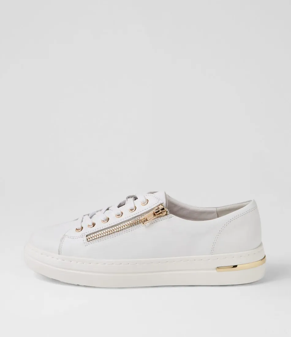 Women DJANGO & JULIETTE Sneakers<Wovi White Leather Sneakers