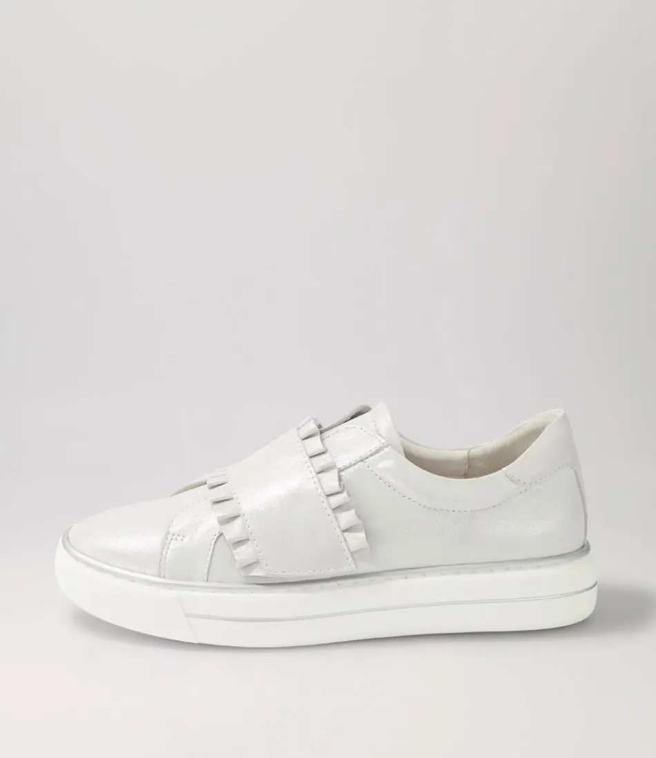 Women DJANGO & JULIETTE Sneakers<Yabell Silver Shimmer Leather Sneakers