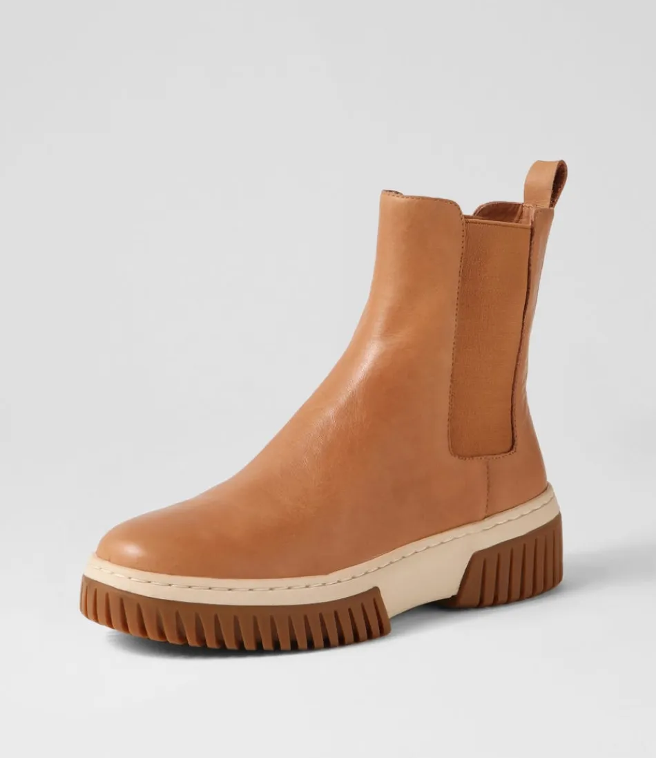 Women DJANGO & JULIETTE Boots<Yaella Tan Vanilla Gum Sole Leather Chelsea Boots