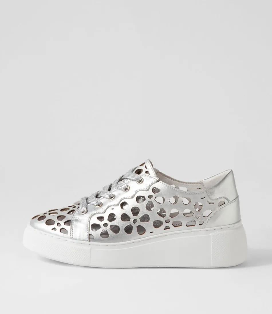 Women DJANGO & JULIETTE Sneakers<Yarry Silver White Leather Sneakers